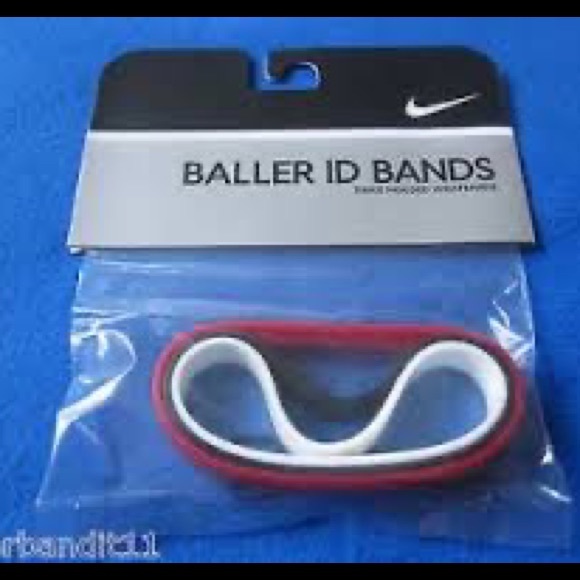 Nike Baller ID bands wristbands bracelets new vintage red black white adult - Picture 5 of 5